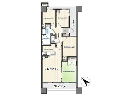 カワサキアイランドスイート(4LDK/15階)の間取り写真