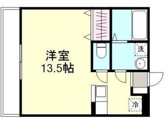 プレミアムコート乙島(ワンルーム/1階)の間取り写真