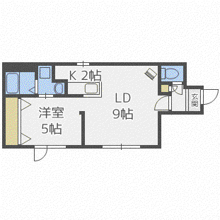 AGITO(1LDK/4階)の間取り写真