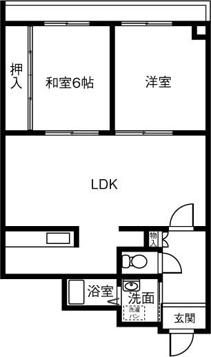 ハーモニー山本(2LDK/5階)の間取り写真