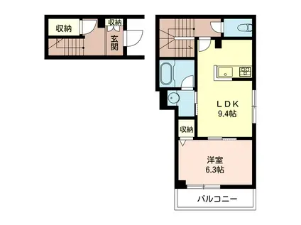 LAULANI(1LDK/2階)の間取り写真