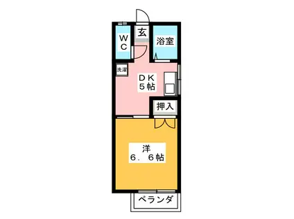 アパートメント1TF-TO城北(1DK/1階)の間取り写真