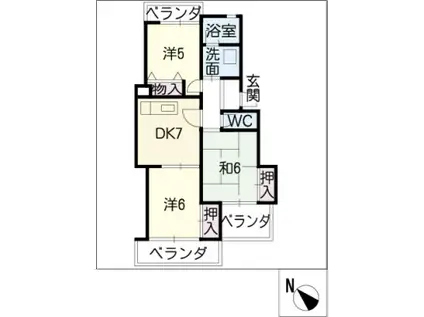 サンファミリア長久手I(3DK/1階)の間取り写真