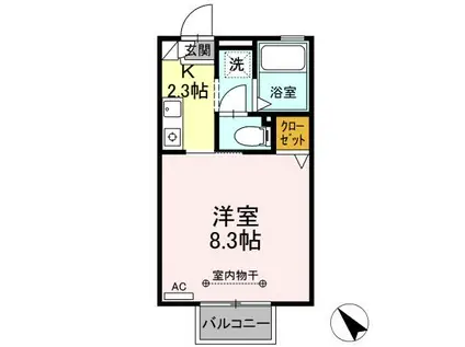 D-ROOM メゾン・ド・エトワール102(1K/1階)の間取り写真