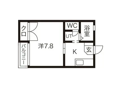 ラフィーネ加賀野(1K/1階)の間取り写真