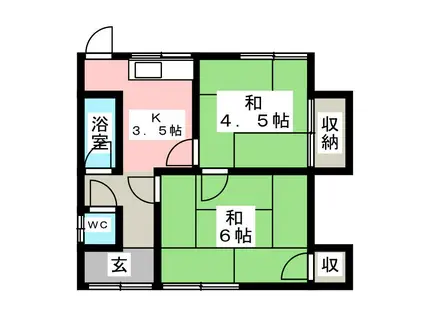 楠木御薗アパート1(2K/2階)の間取り写真