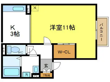 シャルマン(1K/2階)の間取り写真