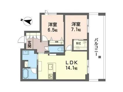 フォルティガーレ(2LDK/2階)の間取り写真