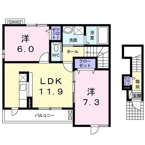 EVA-01(2LDK/2階)の間取り写真