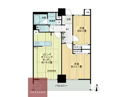 セレッソコート新大阪(2LDK/13階)の間取り写真