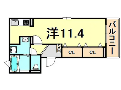 グリシーヌ桜ヶ丘2・N(ワンルーム/1階)の間取り写真