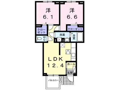 レイクサイド(2LDK/1階)の間取り写真