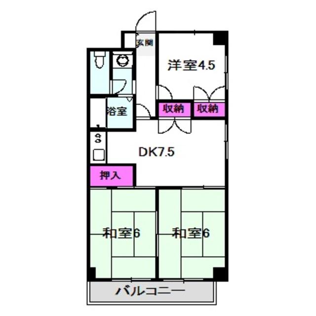 コーポエクセルI(3DK/2階)の間取り写真