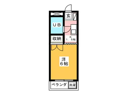 アーシャン(1K/2階)の間取り写真