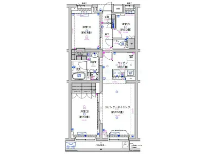 SUSTAINA BRANCHE HONGYOTOKUサステナブラン(3LDK/2階)の間取り写真