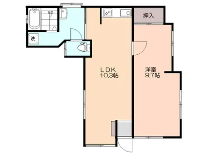 KLIEN(1LDK/1階)の間取り写真