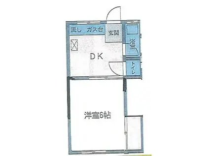 いとう荘(1DK/1階)の間取り写真