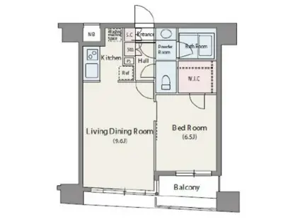 人形町デュープレックスRS(1LDK/12階)の間取り写真