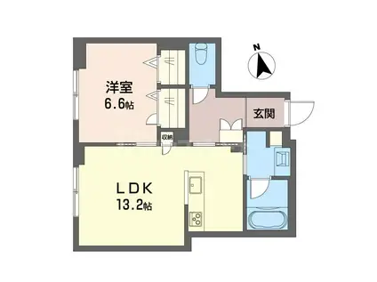 ラピス ラズリ(1LDK/1階)の間取り写真