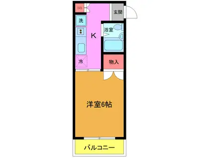 第1湯浅コーポ(1K/3階)の間取り写真