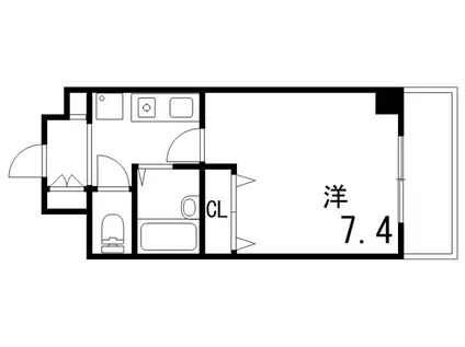 アルシュ住吉(1K/2階)の間取り写真