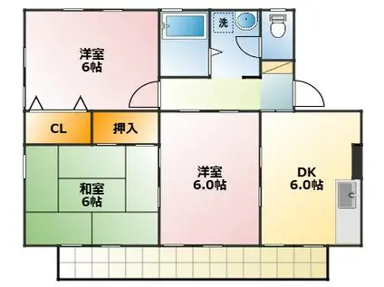 ユトリロ西幸A(3DK/2階)の間取り写真