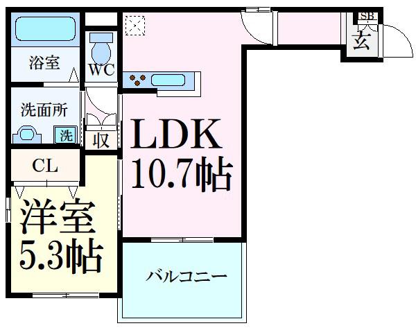 へーベルメゾン フォレスタ南条(1LDK/2階)の間取り写真
