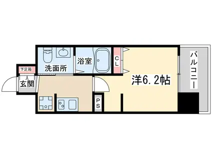 エステムプラザ梅田・中崎町Ⅲツインマークスサウスレジデンス(1K/3階)の間取り写真