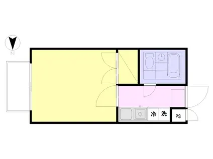 リベラル若松(1K/2階)の間取り写真