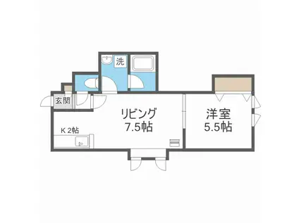 グリーンリーフ(1LDK/3階)の間取り写真