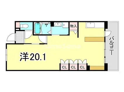 URサンラフレ鳴尾北12号棟(ワンルーム/1階)の間取り写真