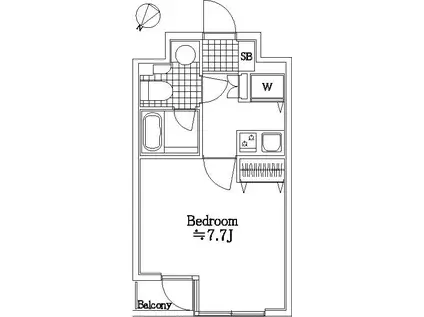 シンシア六本木(1K/9階)の間取り写真