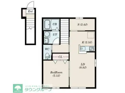 LE SERENITE(1SLDK/2階)の間取り写真