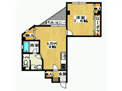 メゾン光正(1LDK/4階)の間取り写真