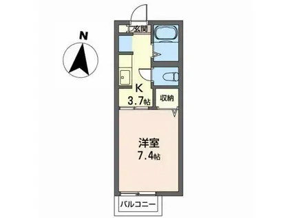 ハイツサークルエイト(1K/2階)の間取り写真