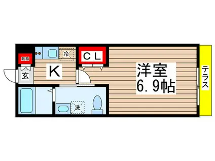 マ・メールロア大和田(1K/2階)の間取り写真