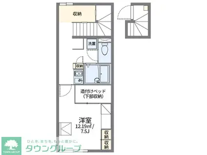 レオパレス琴(1K/2階)の間取り写真