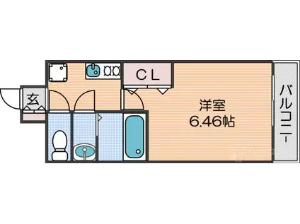 ラグゼナ住之江公園(1K/5階)の間取り写真