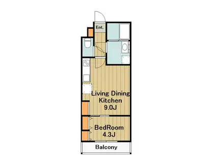リブリ淵野辺3(1LDK/2階)の間取り写真