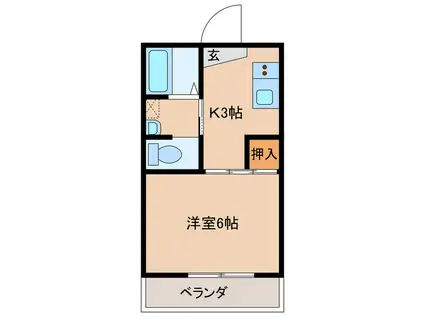 今村コーポ(1K/4階)の間取り写真