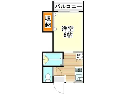 コーポサクセスホワイト(1K/2階)の間取り写真