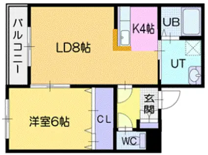 ジェッツ千歳(1LDK/1階)の間取り写真