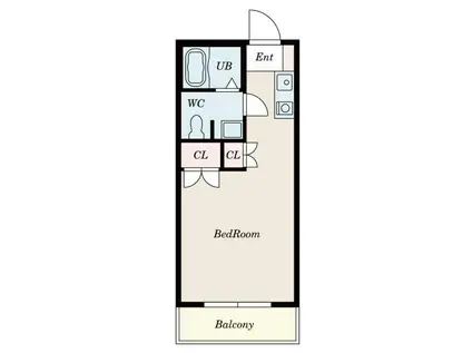 ウイングッド下馬(ワンルーム/1階)の間取り写真