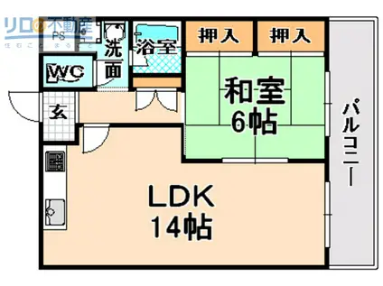 第2恭西ビル(1LDK/4階)の間取り写真