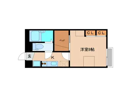 レオパレス21 優豊(1K/1階)の間取り写真