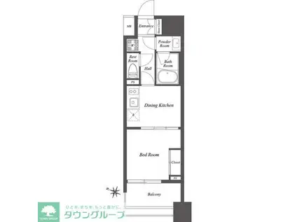 ブランシエスタ雑司が谷(1DK/13階)の間取り写真