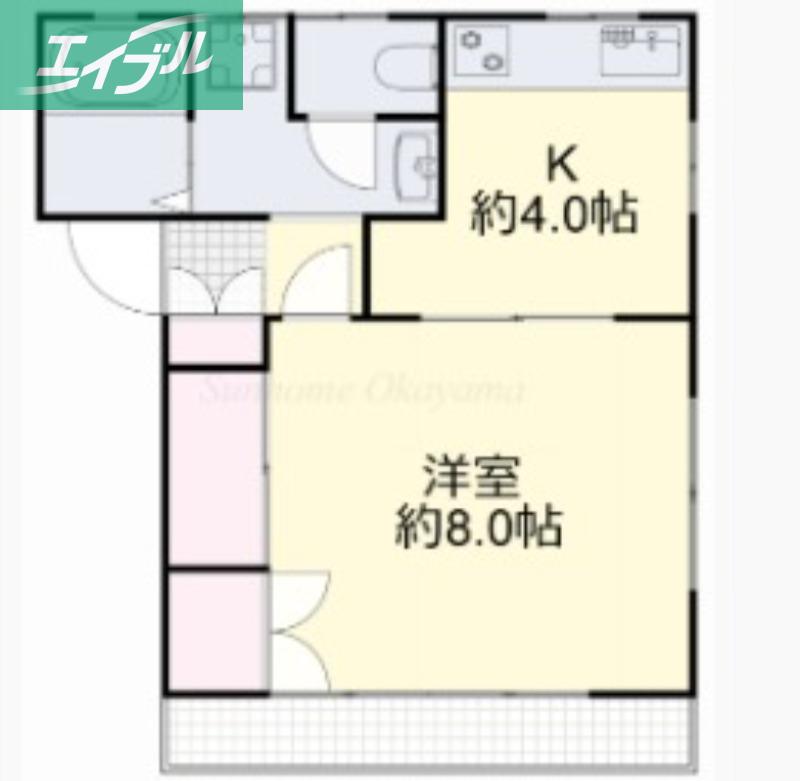 サングレースII(1K/2階)の間取り写真