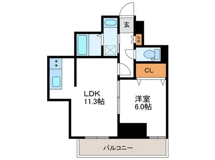 VILLA NORTE23 ヴィラノルテ23(1LDK/2階)の間取り写真