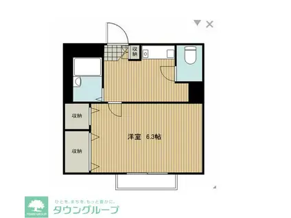 リバーサイドハイツA(1K/2階)の間取り写真