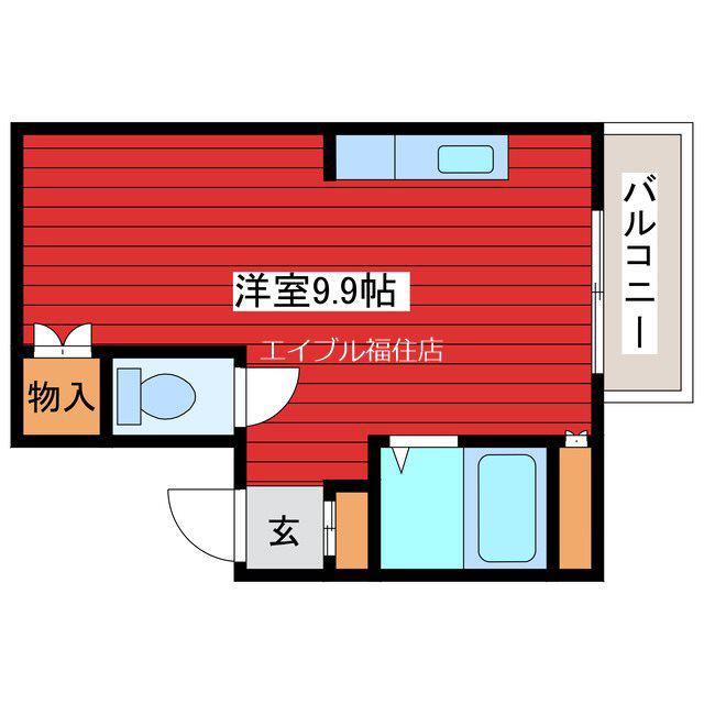 グリーンヒルシャトー(ワンルーム/4階)の間取り写真